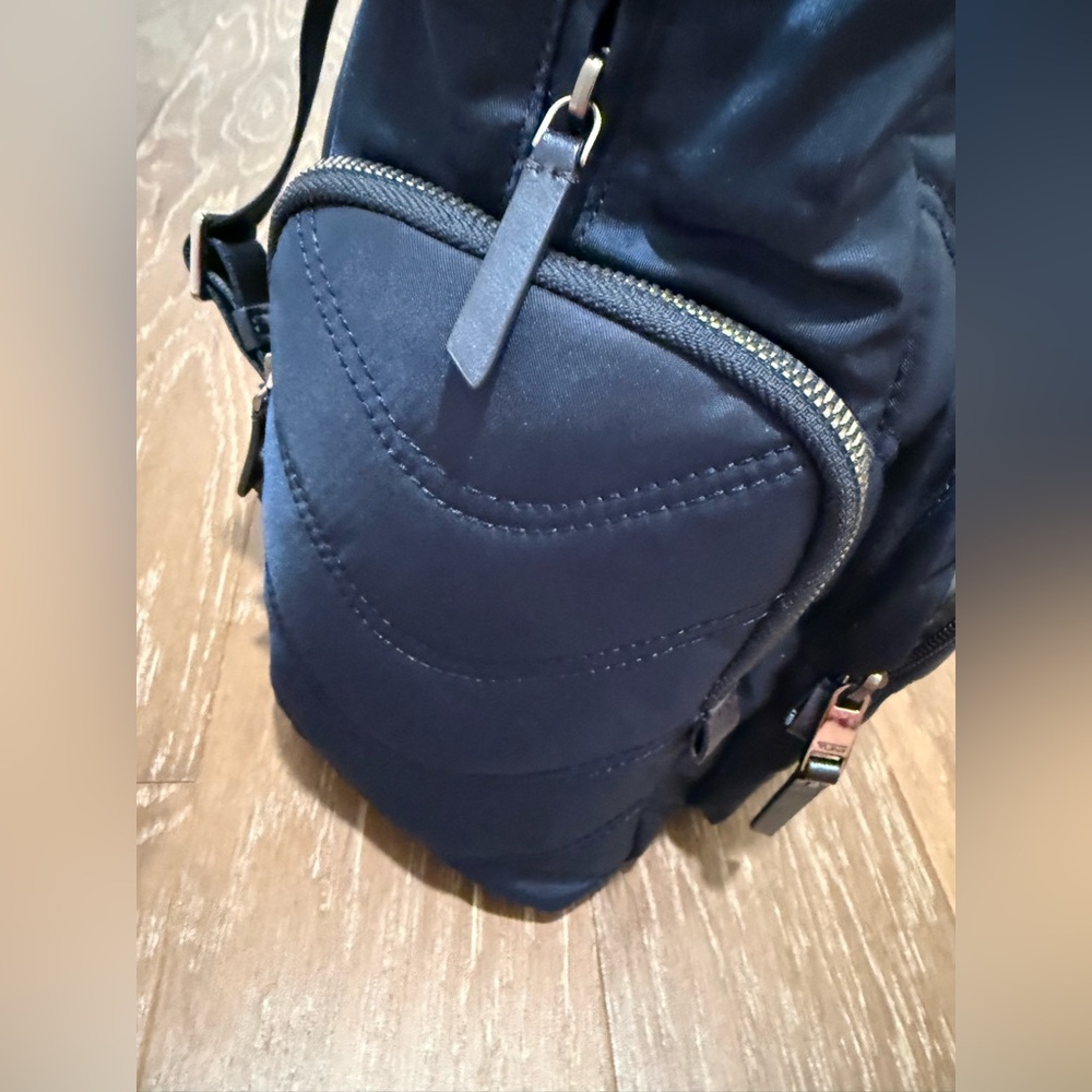 Tumi Navy Quilted Backpack with Gold Hardware - Picture 11 of 14
